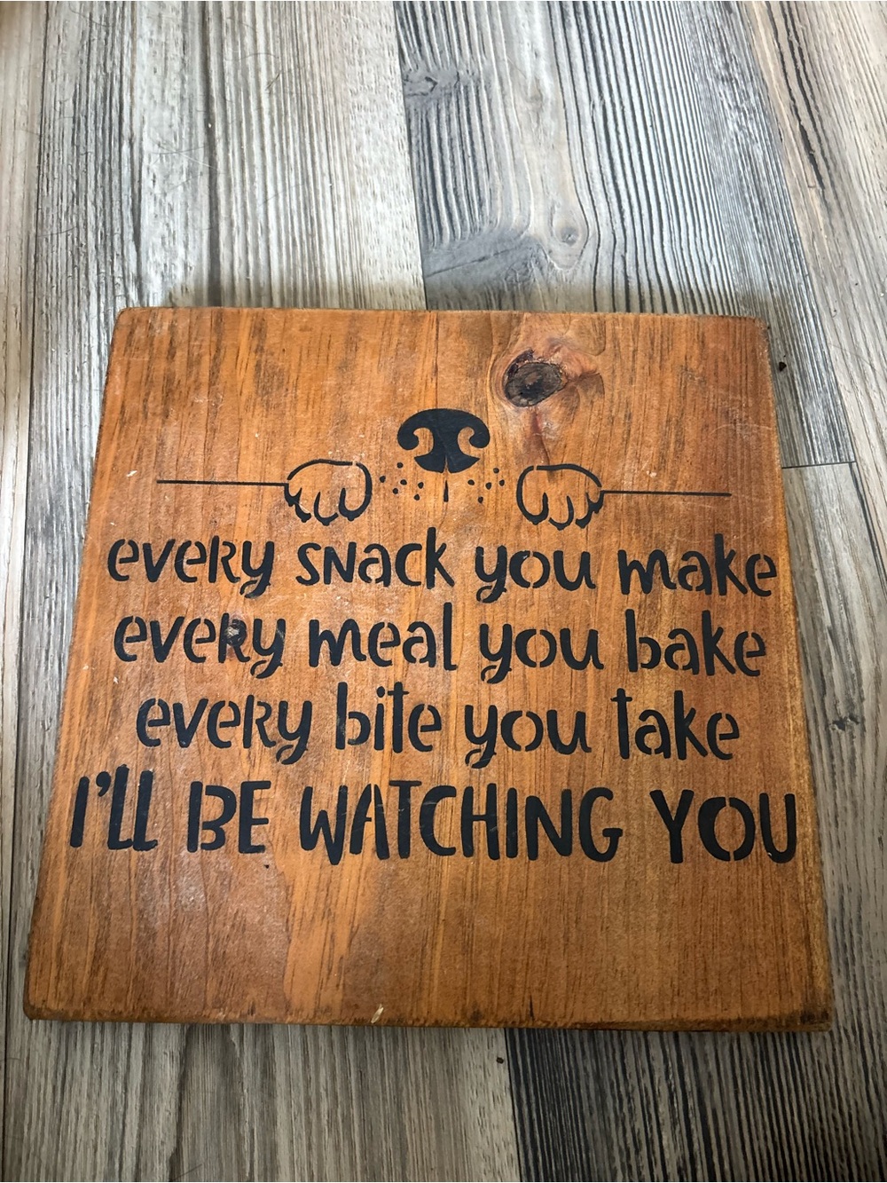 Rustic Brown Wooden Wall Sign - 'I'll Be Watching You'